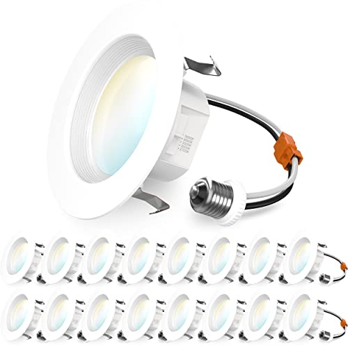 Sunco 16 Pack 4 Inch LED Can Lights Retrofit Recessed Lighting, Selectable 2700K/3000K/3500K/4000K/5000K Dimmable, Baffle Trim, 11W=40W, 660 LM, Replacement Conversion Kit, UL Energy Star Sunco 16 Pack 4 Inch LED Can Lights Retrofit Recessed Lighting, Selectable 2700K/3000K/3500K/4000K/5000K Dimmable, Baffle Trim, 11W=40W, 660 LM, Replacement Conversion Kit, UL Energy Star