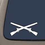 NI171 Army Infantry Crossed Rifles White Decal Sticker Die-cut White Decal Sticker | 6
