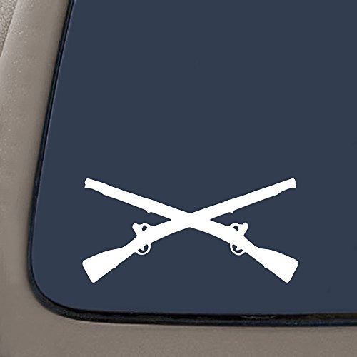 CMI NI171 Army Infantry Crossed Rifles White Decal Sticker Die-Cut White Decal Sticker | 6