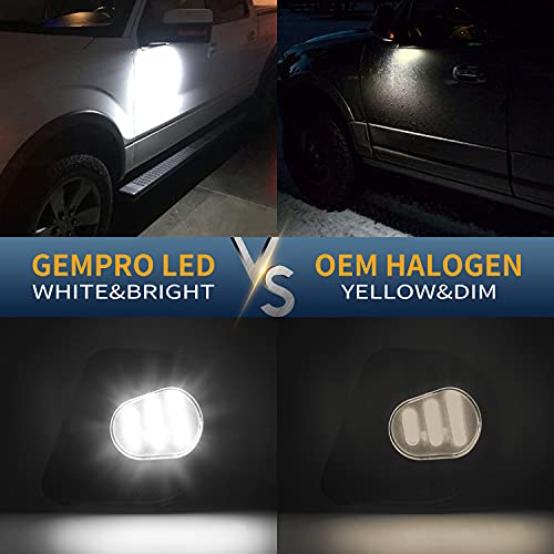 Gempro 2Pcs Led Side Mirror Puddle Light Lamps Assembly For 2010-2019 Dodge Ram 1500 2500 3500 4500 5500 Towing Mirror Lights, 6000K Diamond White #TOP3