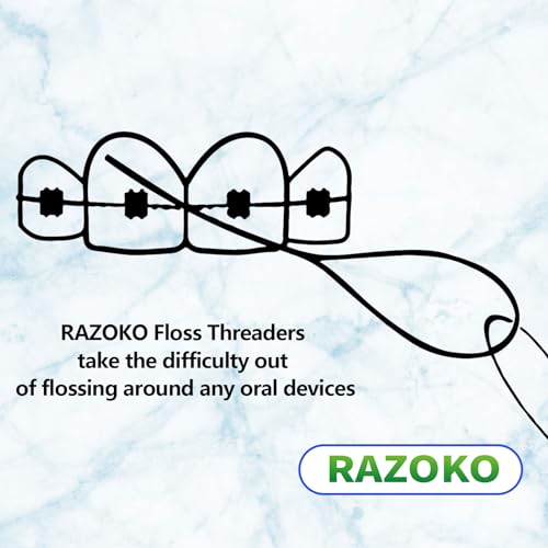 RAZOKO Floss Threaders | Dental Floss Threaders for Braces, Bridges, and Implants |210PCS (Pack of 3) - Thumbnail 4