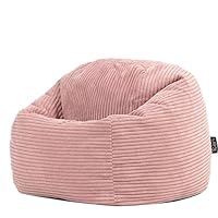 icon Kingston Kids Bean Bag, Corduroy, Dusk Pink, Kids Bean Bag Chair with Filling Included for Girls and Boys, Childrens Chair, Beanbags for Children, Playroom Décor, Bedroom Accessories