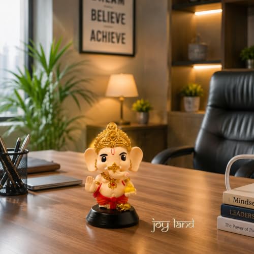 Image of JOY LAND Bal Ganesha Idol for Car Dashboard, Home Mandir & Office - 4 Inch