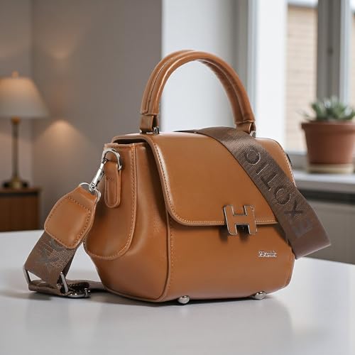 Image of EXOTIC Premium H-Lock Sling & Hand Bag for Women | PU Leather Crossbody with Magnetic Lock, Adjustable Strap & Top Handle | Ideal for Office, Travel & Daily Use