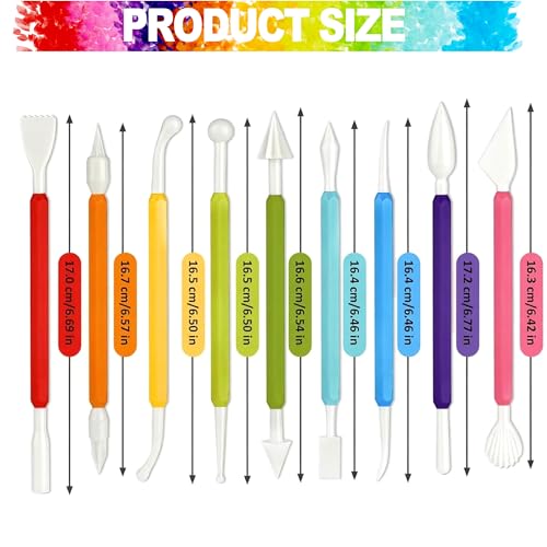 Image of LINPHCEY Air Dry Clay Tools for Kids Ages 8+ Pottery Clay Tool Kit Plastic Clay Sculpting Tools Set for DIY Project, Modeling Polymer Clay Toys - Safe & Easy Grip for Beginners & Craft Lovers