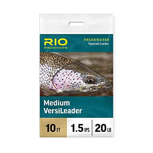 RIO Products Trout Medium Versileader, Pre-Tied Loop for Easy Rigging, Color-Coded to Quickly Adjust Sink Rate, Trout Fly Fishing Leader, 10ft, 20lb, Fast Sink