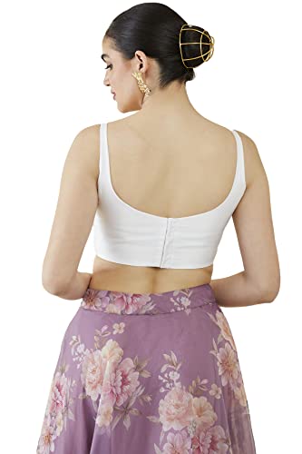 Image of Soch Womens Taffeta Solid Sleeveless Padded Blouse