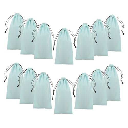 BCOATH 16 Pezzi Custodia Morbida con Coulisse per Occhiali da Neve Sacchetti in Microfibra Leggera Protezione Antipolvere per Occhiali da Borsa Portatile Elegante Nera per Viaggi e Sport