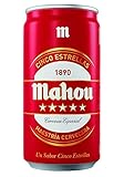 Mahou 5 Estrellas - Cerveza Dorada Lager, Pack de 24 Latas x 25 cl - 5,5 % Volumen de Alcohol