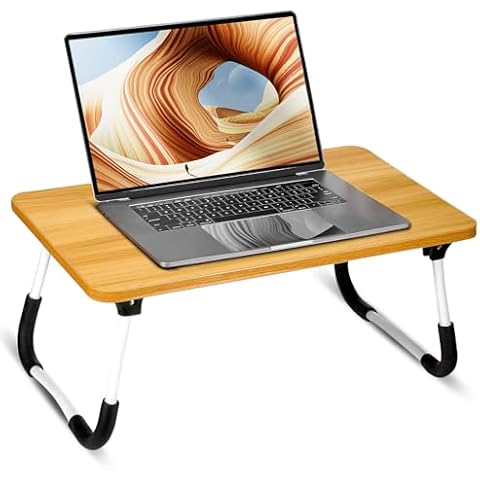 Portable Laptop Desk for Bed, Foldable Lap Desk Bed Table Tray Fits up to 17-Inch Laptop, Laptop Stand for Bed, Lightweight Foldable Portable Laptop Table for Couch Sofa Chair Cover