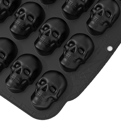 Molde de silicona 3D grande para cubos de hielo calavera miniatura 7