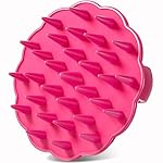 Scalp Massager Hair Growth, Scalp Scrubber Wiht Silicone Bristles, Head Massager Scalp, Wet Dry Hair Care Scalp Scrub for Women Man (Red)