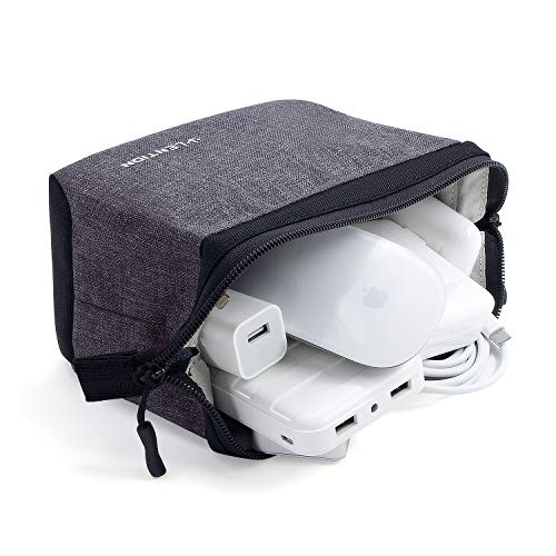 LENTION Compact Carrying Accessories Pouch, Universal Electronic Gadget Sleeve Case for Laptop/Tablet Power Adapter, MacBook Air/Pro Charger, Wireless Mouse, Phone, Pencil and More (Gray) - Thumbnail 3