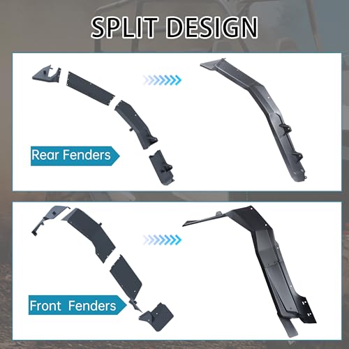 Image of Front & Rear Fender Flares Compatible with 2024 2025 Polaris RZR XP 1000 / XP 4 1000 Accessories Full Coverage Extended Mud Flaps Mud Guards Extension Replacement for 2889133