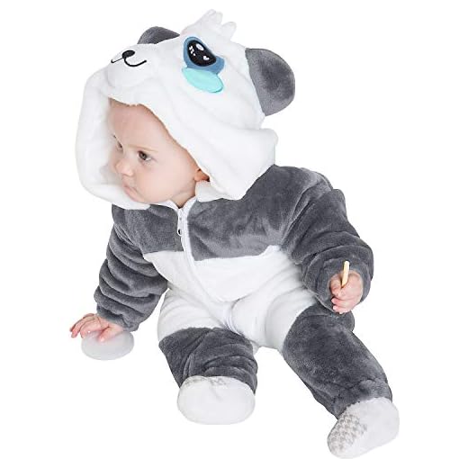 corimori 1850 (Plusieurs Modèles) Barboteuse Bébé, Tenue D'Hiver Style Animal, Grenouillère Mignonne, Mei Le Panda, Taille 3-11 Mois