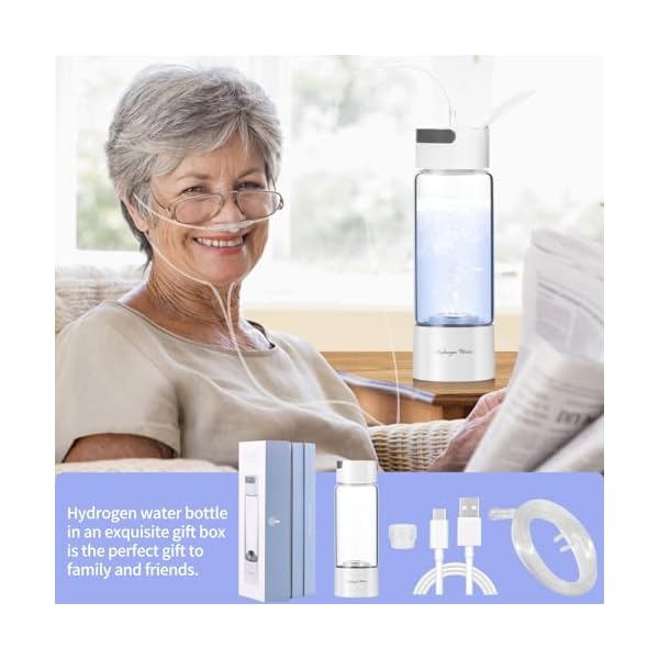 New Upgraded Version Hydrogen Water Bottle,Hydrogen Water Bottle Generator,Portable H2 Rich Water Cup,Your Perfect Partner for a Health-Conscious Lifestyle Glass 380ml (White) - Image 8