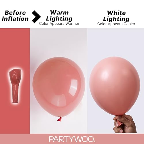 Image of PartyWoo Dusty Pink Balloons 100pcs Different Sizes of 18 12 10 5 Inch Blush Pink Dusty Rose Boho Netural Balloon Arch Kit Garland for Baby Shower Princess Girl Birthday Party Decorations Pink-F01