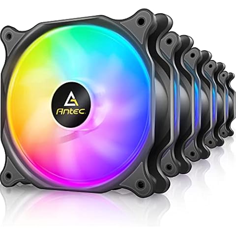 Antec 120mm Case Fan, RGB Case Fans, 5 Packs RGB Fans, PC Fan, 4-PIN RGB, F12 Series Cover