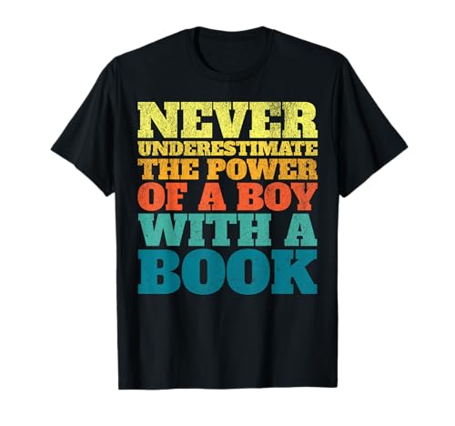 Retro Nunca subestimes el poder de un niño con un libro Camiseta