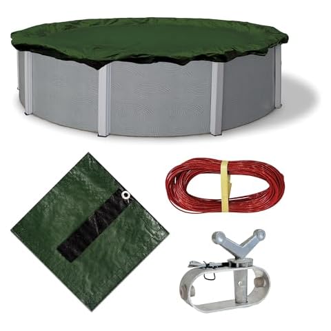 Blue Wave BWC808 12-Year 24-ft Round Above Ground Pool Winter Cover, FEET, Forest Green Cover