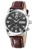 ETT Eco Tech Time Funk Solar Herren Uhr Analog mit Leder Armband EGS-11251-22L