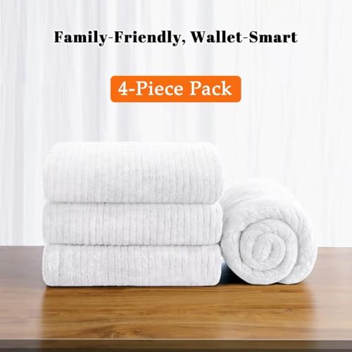 Lunoku 4 Pack Bath Towels Set 35 x 70in Extra Large, Ultra Soft Microfiber - image 7