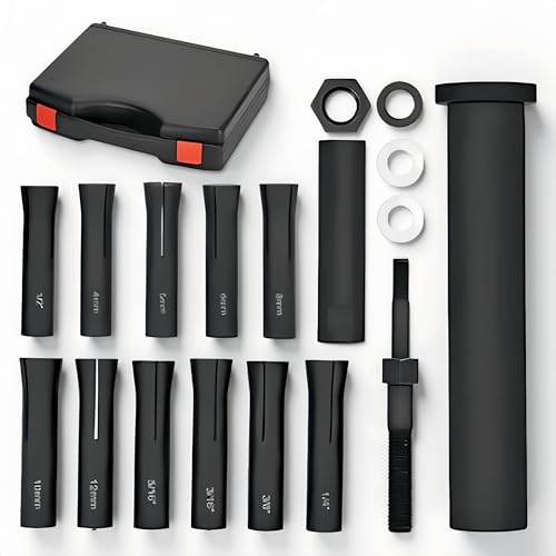 95400 in-Line Dowel Pin Puller Master Set 18PCS Efficient Dowel Pin Puller Tool Includes SAE& Metric Collets Dowel Pins Removal Tools for Saving Time and Preventing Hand Injuries