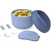 Bentgo Bowl - Insulated Leak-Resistant Bowl with Snack Compartment, Collapsible Utensils and Improved Easy-Grip Design for On-the-Go - Holds Soup, Rice, Cereal & More - BPA-Free, 21.2 oz (Slate)