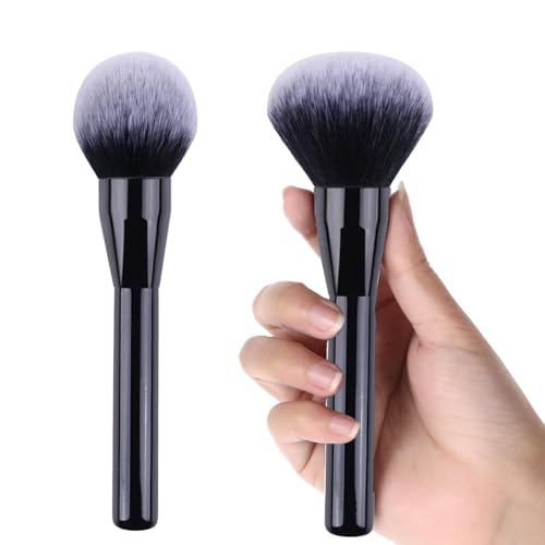 Ousuwo Juego de 2 brochas de maquillaje grandes con cabezales redondos y cónicos, cerdas sintéticas suaves para un acabado impecable, brochas grandes para maquillaje facial