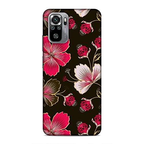 Image of Printed Mobile Back Hard Case Cover for Xiaomi Redmi Note 10 / Xiaomi Redmi Note 10S | Flowers, Floral, Pink Flowers, Leaves-2198