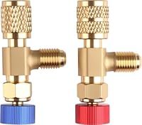 2 Stück Kältemittel Sicherheitsventil R410A R22 Anschluss, Klimaanlage Adapter Messing, Klimaanlagenregler für Durchflussventile Reparatur, Kältemitteladapter für Wassersteckerventil