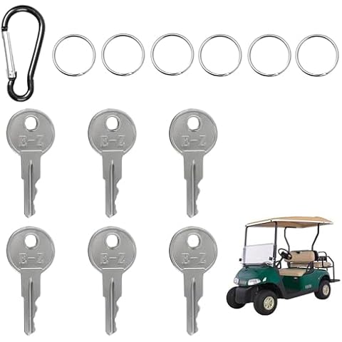 ACGZBD 6 Pack Golf Cart Keys for EZGO 1982-up Electric and Gas Golf Cart, Replacement Ignition Keys for EZGO Golf Cart Accessories, Replace OEM# 17063-G1 605946 Cover