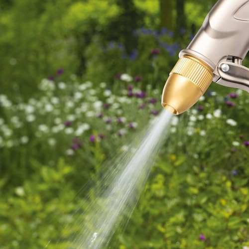 NEOTEC Upgrade 100% Heavy Duty Metal Garden Hose Nozzle,High Pressure Water Hose Nozzle with 4 Spray Patterns Rotating for Outdoor Lawn & Garden Watering, Car & Pet Washing