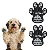 Aqumax Dog Paw Protector Non-Slip Gripper Traction Pads,Walk Assistant for Senior Dogs,Foot Stickers for Hardwood Floors,Dog Shoes Booties Socks Replacement,6 Sets (24 pcs) L Black