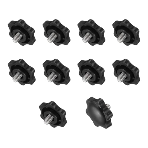 uxcell 10Pcs 1/4"-20 Star Knobs 0.3" Threaded Stud Male Clamping Knob