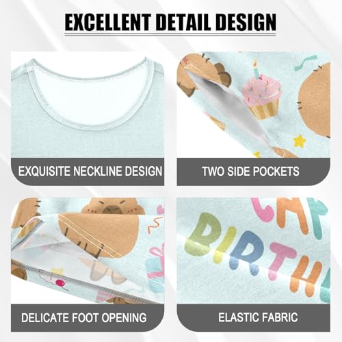 Birthday Party Cute Capybara Blue Summer Cute Pajama Sets, Short Sets for Daily Wears and Sleep Wears4