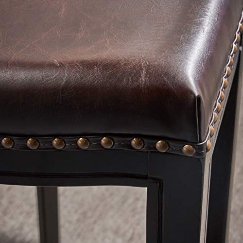 Christopher Knight Home Avondale Backless Bar Stools,12"D x 18.13"W x 30"H, 2-Pcs Set, Brown - Image 6