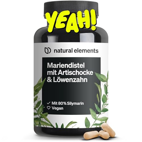Mariendistel Artischocke Löwenzahn Komplex - 120 Kapseln - Hochdosiert mit 80% Silymarin - Ohne Magnesiumstearat, vegan