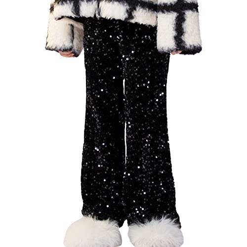 Image of WELAKEN Sequin Casual Pants for Girls with Lining Kids & Little Girl's Sparkling Trousers