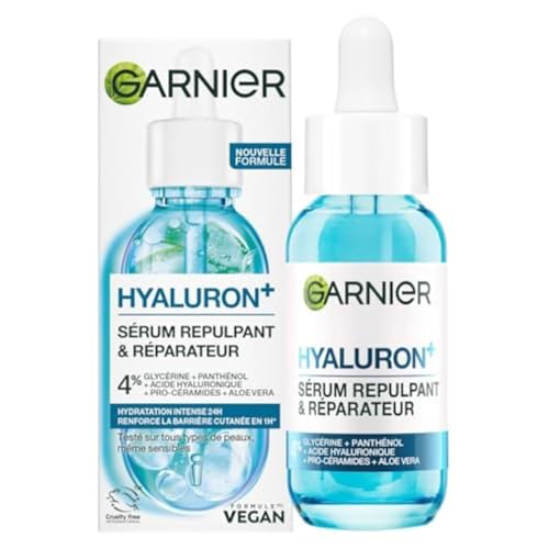 Garnier SkinActive - Sérum Gel Repulpant Hyaluronic Aloe - Soin Enrichi en Acide Hyaluronique et Aloe Vera - Pour Tous Types de Peaux - 30 ml