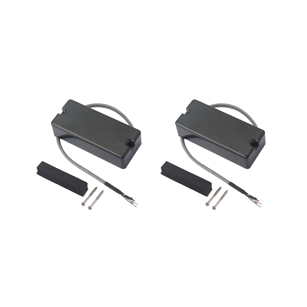 Lot de 2 micros à 4 cordes pour guitare basse électrique Humbucker Chevalet et manche Noir
