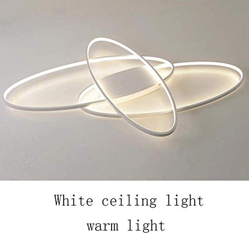 Plafonnier LED salon dimmable avec télécommande lustre ovale moderne - 5