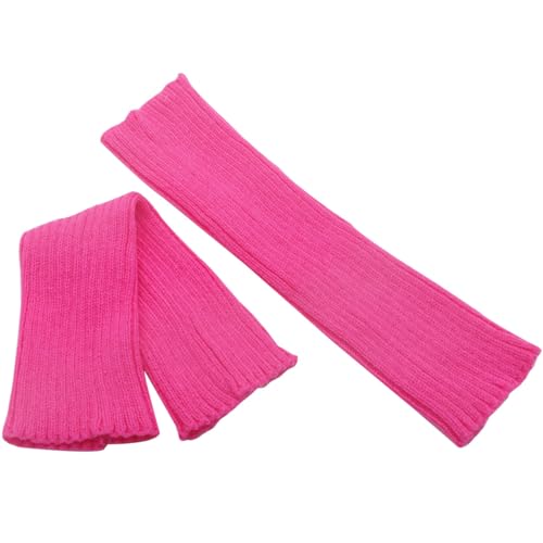 Image of FZBNSRKO Women Girls 80s Knit Leg Warmers Ribbed Long Leg Warmers for Party Sports Accessories