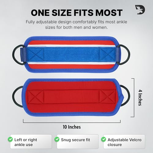 Image of DMoose Ankle Strap for Cable Machine - One Size Fit with Premium Padding, Workout Kickback Ankle Cuffs, Ankle Bands for Working Out, Booty Workouts, Leg Extension, Hip Abductors & Lower Body Exercises