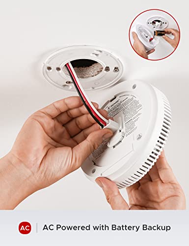 X-Sense Hardwired Smoke Detector, Hardwired Interconnected Smoke Alarm With Battery Backup, Interconnects Up To 18 Ac-Powered Alarms, Xp04-S, 1-Pack #TOP1