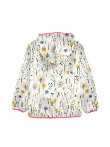 Farm Dandelion Floral Girls Fleece Jacket Girls Jacket Girl Coats Zip Up Hoodie Children Outerwear 2-3T2