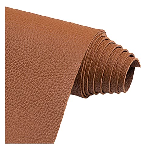 Tissu similicuir haut de gamme marron jaune 138 cm de largeur pour maroquinerie artisanale