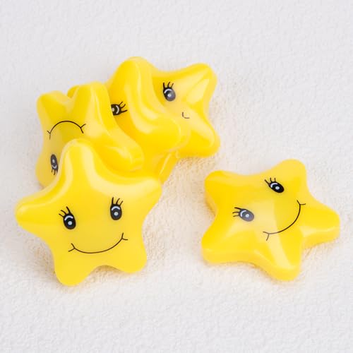 Imanes decorativos botón estrella con carita feliz 5 unidades miniatura 5