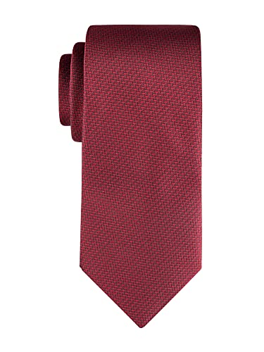 Haggar Mens Classic Regular Solid, Paisley, And Plaid Necktie, Burgundy