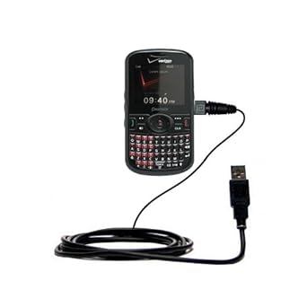 Gomadic Pantech CAPER compatible Hot Sync and Charge Straight USB cable - Charge and Data Sync with the same cable. Built TipExchange Technology